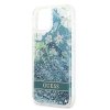 Guess GUHCP13SLFLSN iPhone 13 mini 5,4zielony/green hardcase Flower Liquid Glitter